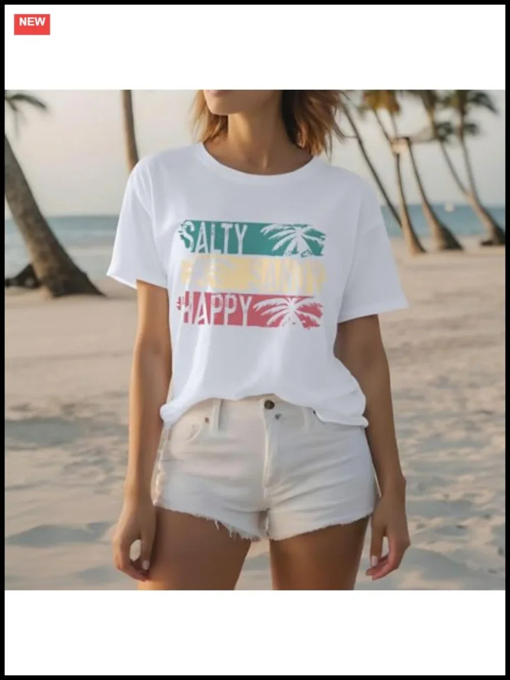 Women's Cotton Hawaiian Shirt Tropical Graphic Tee Beach Vacation Top Short